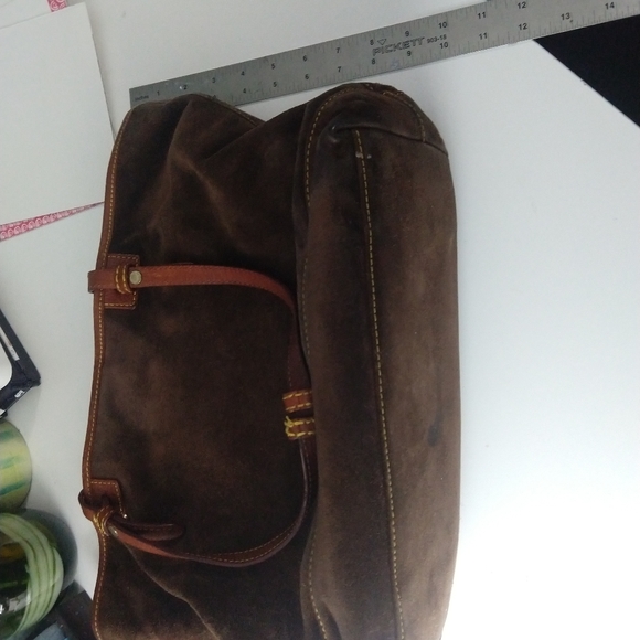 Dooney and Bourke Chocolate Suede bag - Picture 7 of 8